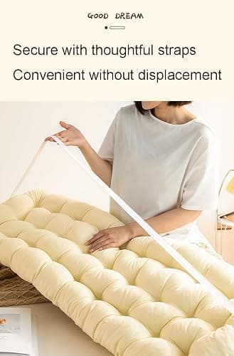 LQdpdd College Dorm Bed Bolster Pillow Long Reading Rectangular Headboard Pillow Backrest Support Cushion for Sitting in Bed Daybed Pillows Soft,White,Twin/90 * 50cm thumbnail 3