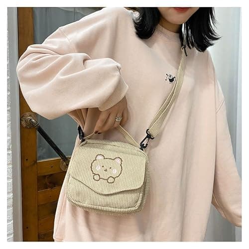 AWXZOM small cute Corduroy Crossbody bag min Kawaii Purse Crossbody Bag small Kawaii Wallet small Kawaii Crossbody Bag thumbnail 9