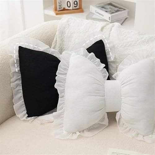 Pillows Couch Bow Pillow Cute Bow Shaped Pillows Lumbar Pillow Home Decorative Bowknot Throw Pillow Cushion For Sofa Couch Bed Living Room Bedroom Car Backrest Cushion Mid Throw Pillows for (Pink, A) thumbnail 7