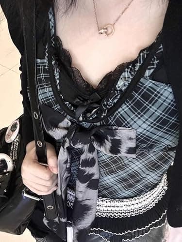 Xiulaiyi Gyaru Scene Clothes Vintage Harajuku Tank Tops Y2k Whimsy Twee Leopard Print Cami Scenecore Camisole thumbnail 4