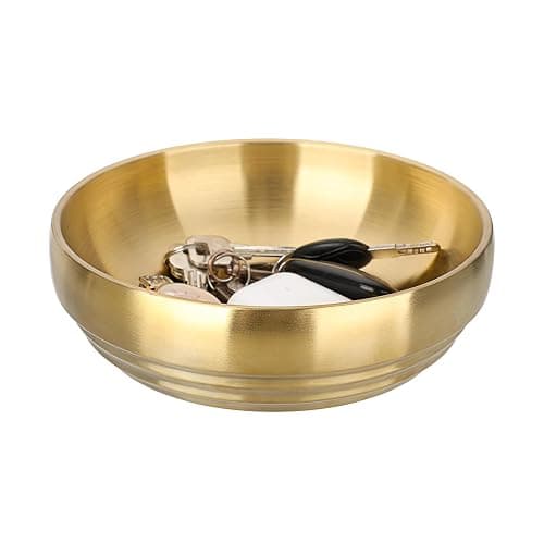 GUSHBIN 7.4 Inch Key Bowl for Entryway Table,Gold Decorative Bowl for Keys | Key Dish for Organizing Tabletop, Catch All Bowls for Kitchen Counter, Coffee Table, Home Decor thumbnail 8