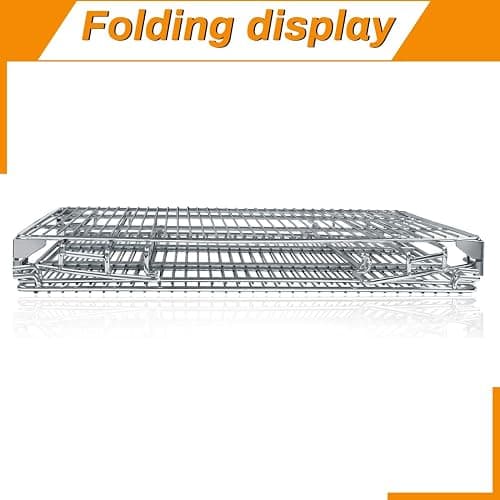 Jerky Racks for Barrel Style Pellet Grills, 21"W×17.2"L, 3 Tiered Foldable Sliding 830 in² Cooking Space Expansion Grate Accessory for Pit Boss, Traeger, Z Grill, Green Mountain and More Smoker Grills thumbnail 5