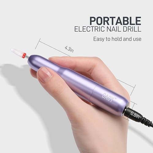 GAOY Electric Nail Drill for Acrylic and Gel, USB Electric Nail File, Portable Efile with Drill Bits, Manicure Pedicure Tools for Home Salon, Purple thumbnail 5