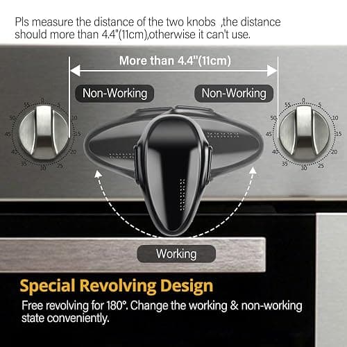 Mom's Choice Gold Awards Winner - EUDEMON 1 Pack Childproof Oven Door Lock, Oven Front Lock Easy to Install & Heat-Resistant Material no Tools Need or Drill (Black)(ONLY for Flat Surface) thumbnail 4