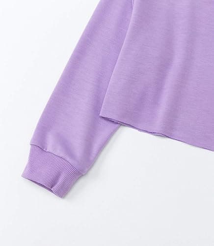 XLXUXU Girls Long Sleeve Sweatshirts Kids Crop Print Funny letters Fashion Pullover Tops thumbnail 3