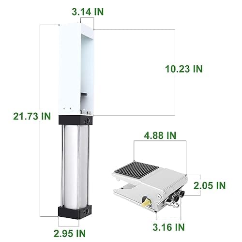 TAISHER Foot Valve Aluminum Can Crusher，Eco-Friendly Recycling Tool，Heavy Duty Pneumatic Cylinder Soda Beer Can Crusher thumbnail 3