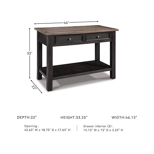 Signature Design by Ashley Tyler Creek Modern Farmhouse Sofa Table, Brown & Black thumbnail 3
