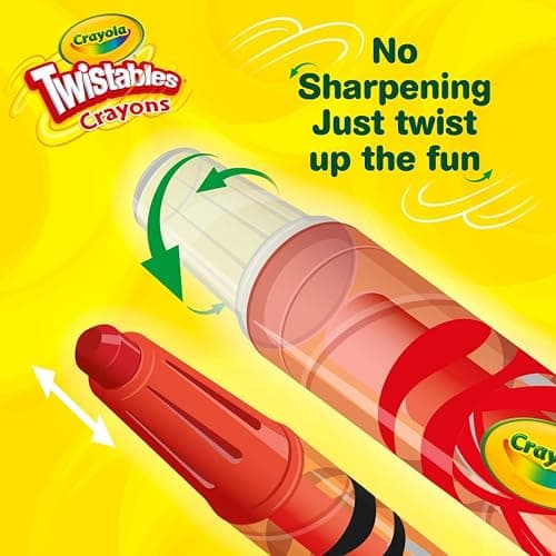 Crayola Mini Twistables Crayons for Kids (50ct) Stocking Stuffers & Holiday Gifts, No Peel Toddler Crayons for Coloring Books, Arts & Crafts Supplies, 3+ thumbnail 5