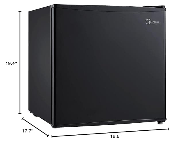 Midea WHS-65LB1 Mini Fridge, 1.6 Cu.ft Energy Star Certified Mini Refrigerator, Adjustable Thermostat, Reversible Door, Low Noise for Dorm, Office, Bedroom, Black thumbnail 2