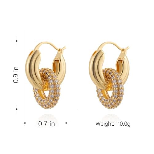Milan Chiva 14K Gold Plated Small Huggie Dangle Earrings for Women Lightweight Trendy Heart Dainty Jewelry for Women thumbnail 4