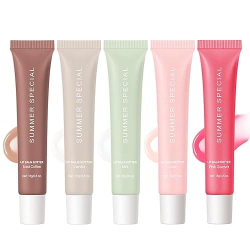 5PCS Summer Special Lip Balm Butter Set - Natural Shea Butter & Avocado Oil, Hydrating Non-Sticky&Lightweight, Soothes & Softens Dry Lips, Lip Care Gift Set - Image 1
