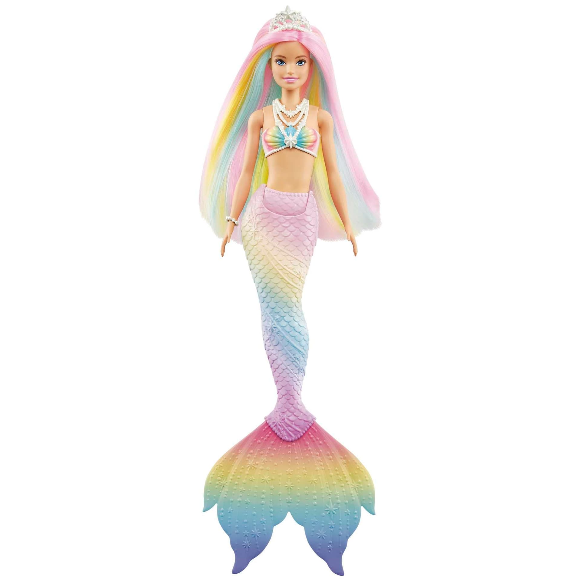 Barbie Dreamtopia Magic Rainbow Mermaid Doll with Rainbow Hair Changing Colour to Water Gift for Kids 3-7 Years GTF89 thumbnail 4