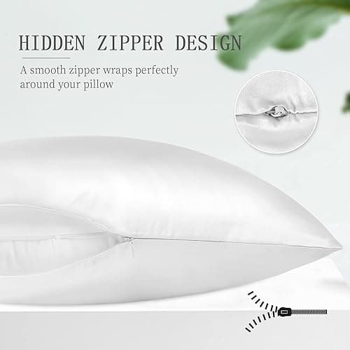 OLESILK Silk Body Pillowcase 20x54 Zippered: 100% Mulberry Silk for Hair and Skin, Breathable and Soft for Pregnant and Family, Ivory thumbnail 6