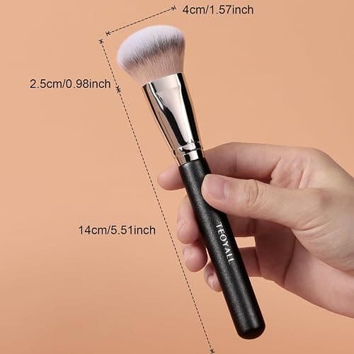 TEOYALL Domed Foundation Brush, Soft Dense Synthetic Bristles Blending Brush for Liquid Cream Foundation Bronzer Contour thumbnail 5