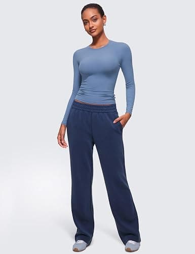 CRZ YOGA Softembrace Long Sleeve Shirts for Women Soft Crew Neck Fall Basic Tight Tops Fitted Casual Going Out T-Shirts thumbnail 4