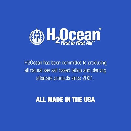 H2Ocean Piercing Aftercare Spray, 4oz Saline Cleaning Solution with Sea Salt for Nipple, Ear, Nose, Lip & Belly Piercings, Set of 2 thumbnail 2