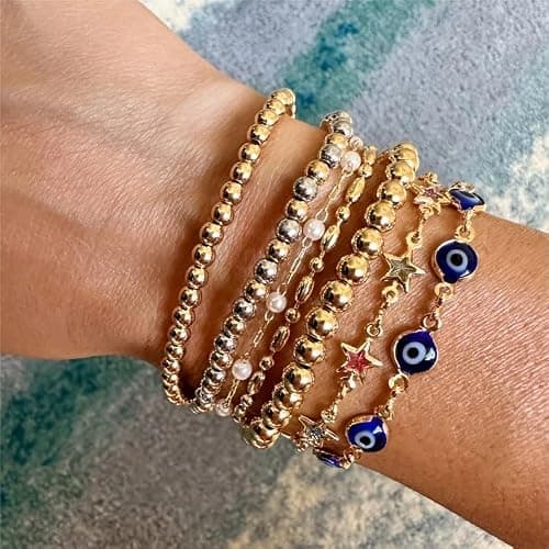 Sanyaa Star Bracelet 18K Gold Plated Multi Stone Crystal Star Bracelet for Women (Colorful) thumbnail 4