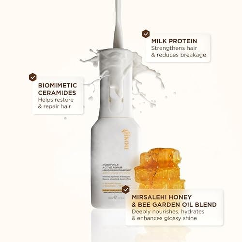 Gisou Honey Milk Active Repair Leave-In Conditioner Mist (5.1 fl. oz) | Instantly detangles, hydrates, controls frizz, up to 450°F heat protection, with Mirsalehi Honey & hydrolyzed milk protein thumbnail 5