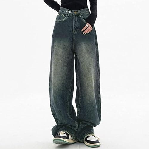 Baggy Jeans Damen Boyfriend Y2k Jeanshose Hip Hop Straight Vintage Low Waist Denim Hose Breites Bein Locker Streetwear Schlupfjeans Freizeithose thumbnail 5