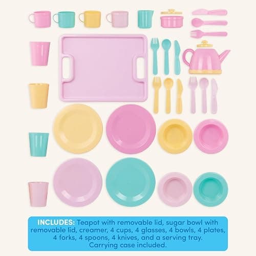 Battat – Play Circle – Dish Set – Plates, Cups, and Tea Party Toys – Kitchen Toys for Toddlers – Pretend Play – 3+ Years(34 Pieces) thumbnail 6
