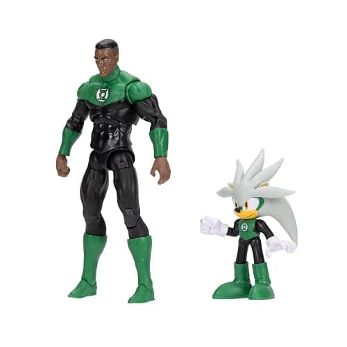 DC X Sonic Collectable Action Figure Multipack Pair of Silver as Green Lantern and Green Lantern Himself! Featuring Multiple Points of Articulation for Action-Packed Posing thumbnail 8