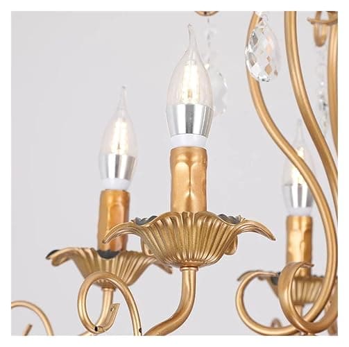 Retro Industrial Loft Chandelier Light Gold Lamp Europe Wrought Iron Lamps Compatible with Living Room Restaurant,Chandelier thumbnail 7
