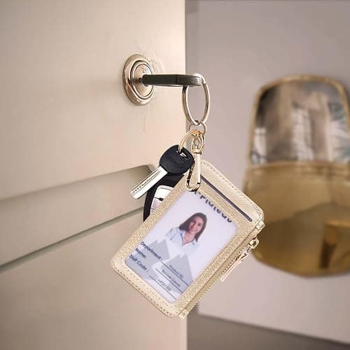 Penekin Keychain wallet, Rfid Blocking Credit Card Holder Leather, Zipper Card Case for Women thumbnail 7