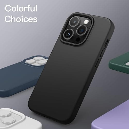 JETech Silikon Hülle für iPhone 13 Pro 6,1 Zoll, Ganzkörperschutz handyhülle mit Seidig-Weicher Berühren, Stoßfeste Hülle mit Mikrofaser-Futter (Schwarz) thumbnail 6