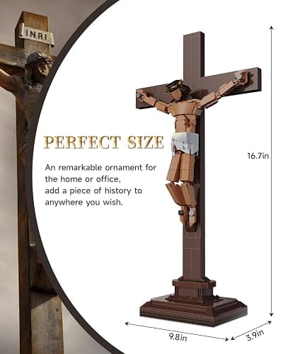 Jesus Crucifixion Building Blocks Set, Compatible Lego Religious Christian Toy Gift for Adults & Kids, Bible Story Model for Home Church Office Decor, 588 PCS thumbnail 3