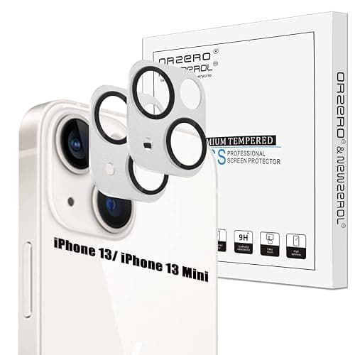 Orzero (2 Pack Camera Lens Protector for iPhone 13/ iPhone 13 Mini, Protector de Cámera Premium Metal and Glass Precise Camera Cutouts High Definition Anti-Scratch - Starlight - Image 1