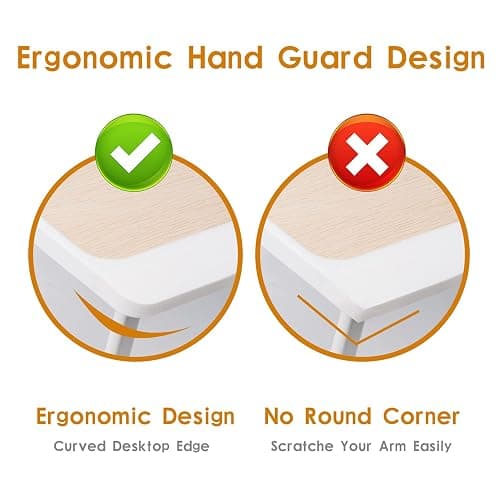 Amaredom Laptop Bed Desk Tray Bed Table, Foldable Portable Lap Desk Notebook Stand Reading Holder with Storage Drawer and Cup Holder for Eating Breakfast on Bed/Couch/Sofa-White Oak thumbnail 6