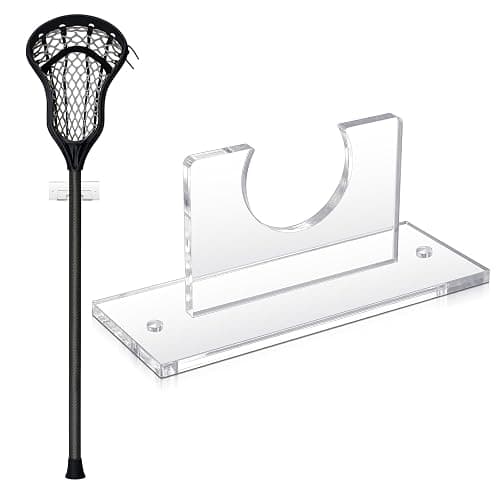 AceOrbit 1 Pcs Lacrosse Stick Wall Mount, Acrylic Standard Size Hockey Stick Wall Mount Ice Hockey Organizer Display Holder for Player's Room, Garage, Locker Space or Home Office (Clear) - Image 1