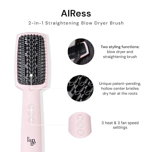 L'ANGE HAIR AIRess 2-in-1 Blow Dryer Brush – Straightens & Dries Hair Simultaneously | Lightweight, Ergonomic Design | Ideal for All Hair Types thumbnail 2