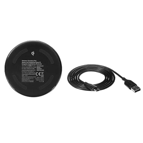 Amazon Basics 15W Qi Certified Wireless Charging Pad for iPhone 16/15/14/13/12/11/X, Samsung and More, with USB Cable, Black thumbnail 2