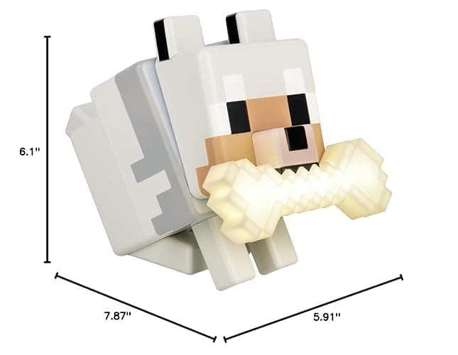 Paladone Minecraft Wolf GloBuddies 3D Color Changing Light – Officially Licensed LED Night Lamp, Tap to Change Color, Battery Powered Gaming Decor thumbnail 3