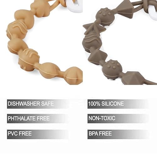 PandaEar 5 Pack Silicone Pacifier Clips, Baby Soother Clips with One Piece Design for Boys & Girls, Baby Pacifier Holder Clips for Teething Toys Teethers thumbnail 3