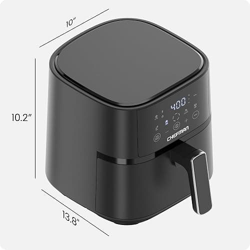 Chefman Air Fryer – 4 QT Compact Airfryer for Quick & Easy Meals in Minutes, Features Hi-Fry Technology for Extra Crisp, Touchscreen Controls with 4 Presets, Nonstick & Dishwasher Safe Basket - Black thumbnail 2
