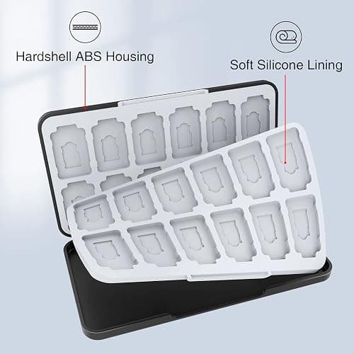 HEIYING Game Card Case for Nintendo Switch 2 & Switch OLED & Lite,Portable Black Memory Storage Holder with 24 Game Card Slots and 24 Micro SD Cards Slots - Black thumbnail 4