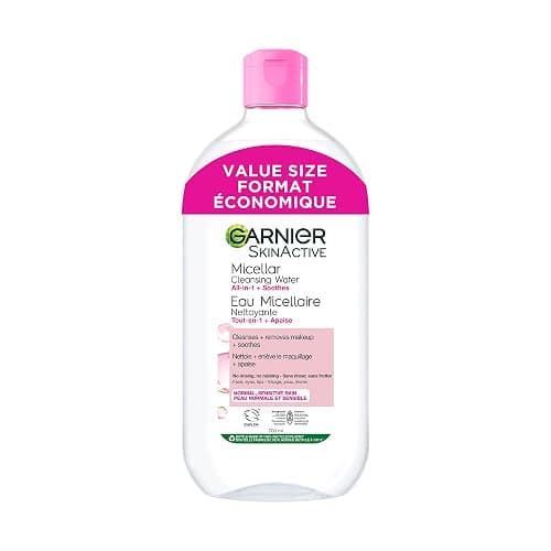 Garnier Micellar Water, Gentle and Hydrating Facial Cleanser & Makeup Remover, Suitable for Sensitive Skin, Vegan, Cruelty Free, Fragrance Free, 700ml - Image 1