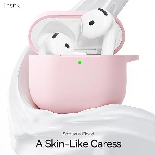 TNSNK for AirPods 4 Case Pink with 3-in-1 Cleaner Kit & Keychain, Skin-Soft Silicone 360° Full Protection iPod 4 Case Cute Compatible with Apple Airpods 4th Gen 2024 Cover for Women Girly, Lightpink thumbnail 2
