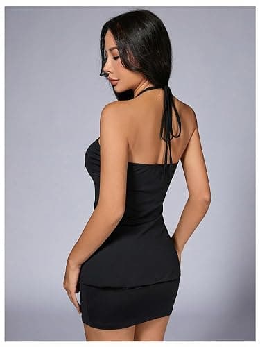 Verdusa Women's Leopard Halter Mini Dress Y2k Western Bodycon Dresses Club Outfits thumbnail 3