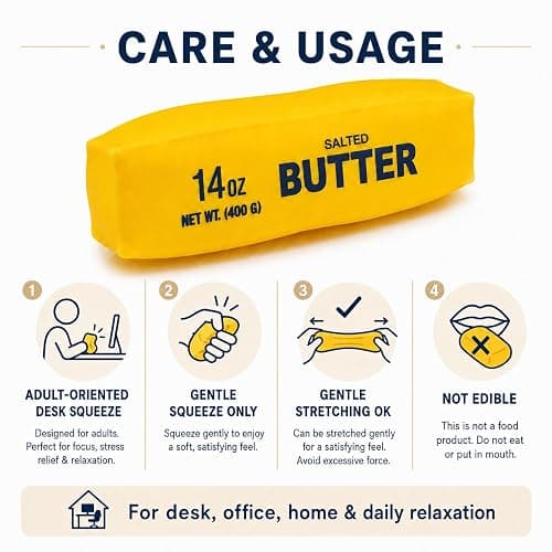 10 inch Jumbo Giant Butter Squishy, 14 oz Large Butter Squishies Stick, Big Soft Squeeze Stress Relief for Adults, Desk Office Home, Party Favor Gift (Jumbo Butter) thumbnail 5