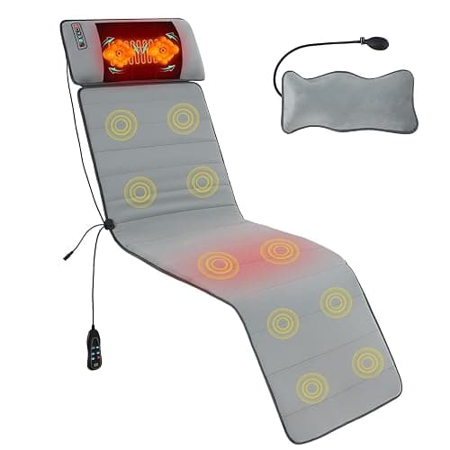 Sweetcrispy Full Body Massage Mat, Heating Pad with Massager, Vibrating Heating Pad for Back Pain, Leg, Full Body, with 10 Motors and 9 Speed Settings, Gift for Dad Mom - Image 1