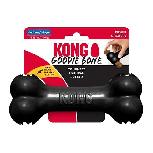 KONG - Extreme Goodie Bone - KONG's Most Durable Natural Rubber Dog Bone for Power Chewers - Black - For Medium Dogs thumbnail 8