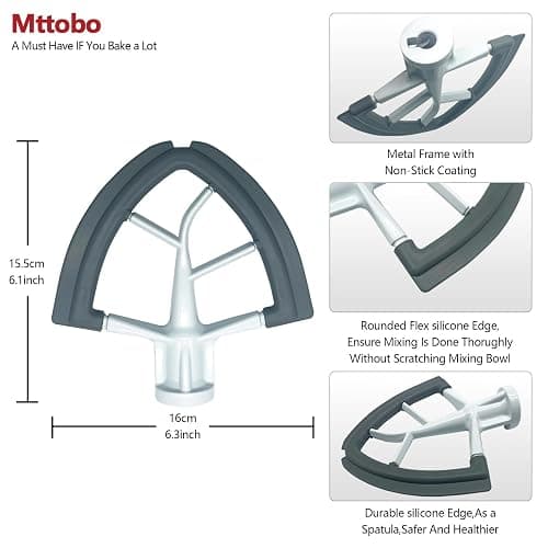 Flex Edge Beater for KitchenAid 4.5/5 QT Tilt Head Stand Mixer Kitchen Aid Mixer Accessory,With Silicone Edges For Kitchen Aid Accessories and Attachments thumbnail 3