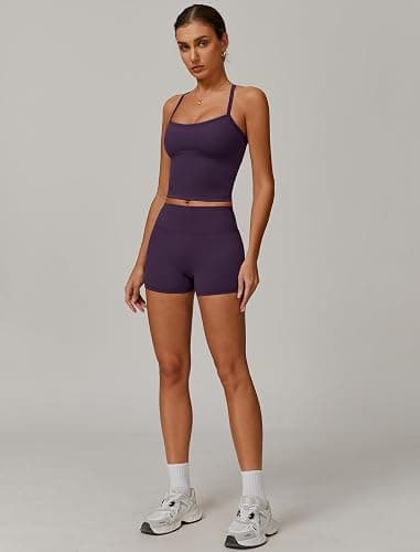 QBGJTD Two Piece Workout Sets For Women Tank Top Matching High Waist Booty Lifting Shorts Gym Yoga Active Wear Outfits thumbnail 6