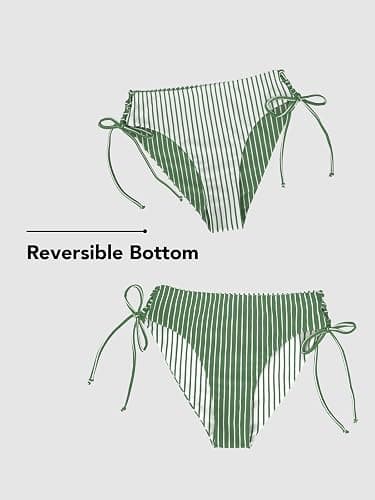 CUPSHE Women's 2 Piece Bikini Set Back Braided Straps with Reversible Bottom thumbnail 4