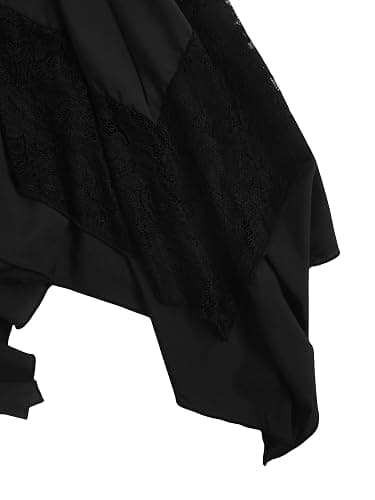 Verdusa Women's Renaissance Flowy Fairy Skirt Y2k Contrast Lace Layered Asymmetrical Midi Skirts thumbnail 4