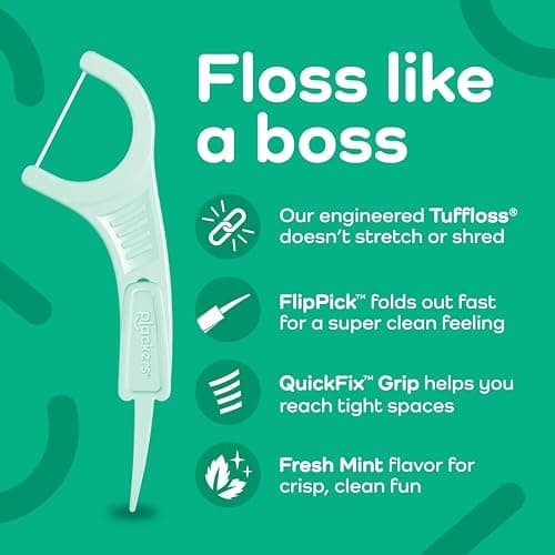 Plackers Micro Line Dental Floss Picks, Fold-Out FlipPick, Tuffloss, Easy Storage with Sure-Zip Seal, Fresh Mint Flavor, 75 Count (Pack of 1) thumbnail 3