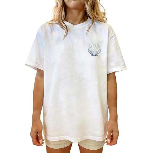 Women Teen Girls Oversized Graphic T Shirts Short Sleeve Aesthetic Top thumbnail 2
